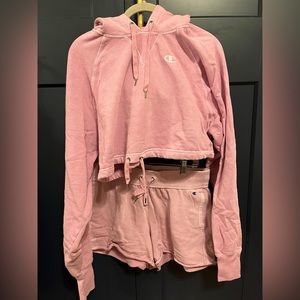 Champion Vintage Cinch Hoodie and Vintage Dye Fleece Shorts - Size M